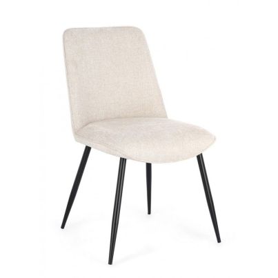 BIZZOTTO CORA DINING CHAIR BEIGE/BLACK LEGS