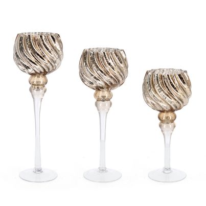 Bizzotto Set of 3 candle holders ISABELL