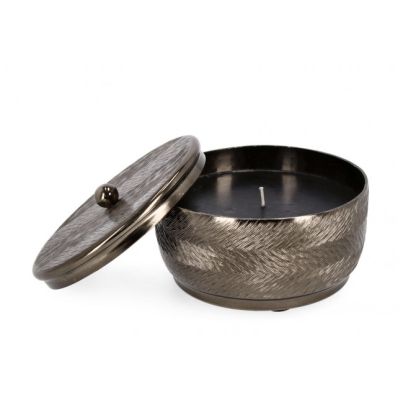 CLAMP BLACK CANDLE W-LID D16