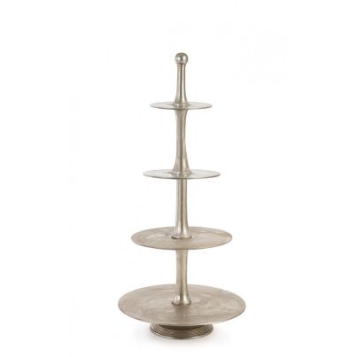 MALLET SILVER DECOR CAKE STAND 4P H123