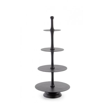 MALLET BLACK DECOR CAKE STAND 4P H123
