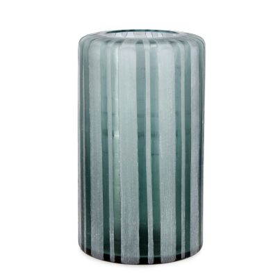 Bizzotto Glass vase ARUNI 32cm blue-gray