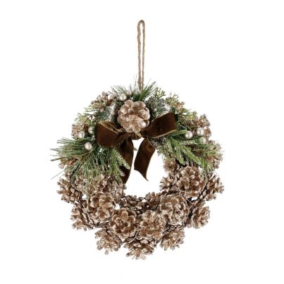 Bizzotto Christmas pine cones wreath ALYSSA
