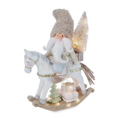 Bizzotto Decoration Christmas Santa rocking horse DELSEY