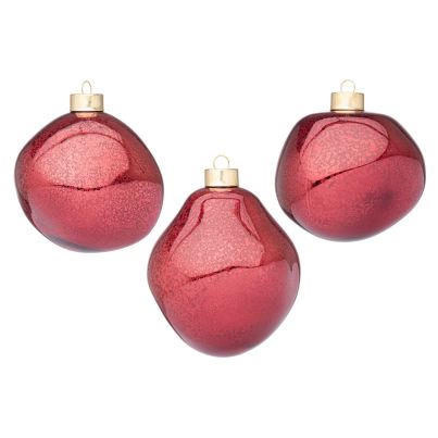 Bizzotto Christmas tree ornaments 3pcs. ORGANIC d10 red