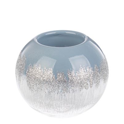 Bizzotto Christmas candle holder ELEGANCE gray-white