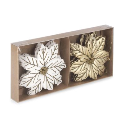 Bizzotto Christmas tree ornaments 6pcs. JOE 24,2x10,8x2,7 white/gold