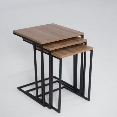 Nesting tables 3pcs. LANTES 46x46x61cm oak