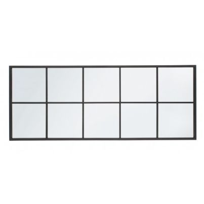 Bizzotto Nucleos Black Mirror with Window Frame 125x50 cm