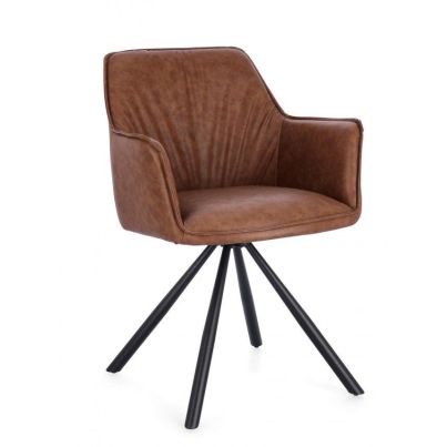 BIZZOTTO BREVAL SWIVEL CHAIR WITH ARMRESTS LIGHT BROWN