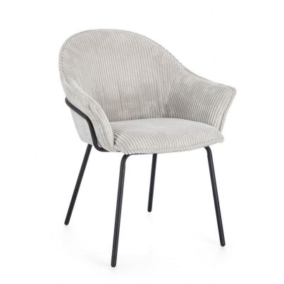 CASSIDY BLACK/L.GREY CHAIR W-ARMRESTS
