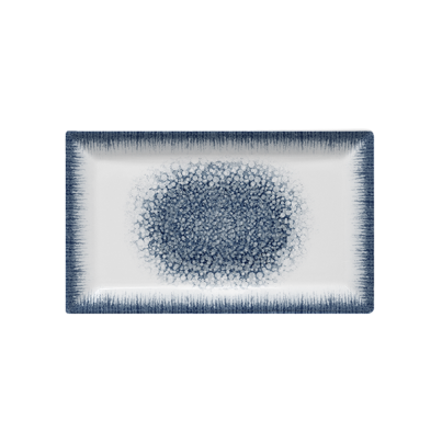 Rectangular plate SATURNIA Nancy, 29x17,5 cm, white/blue