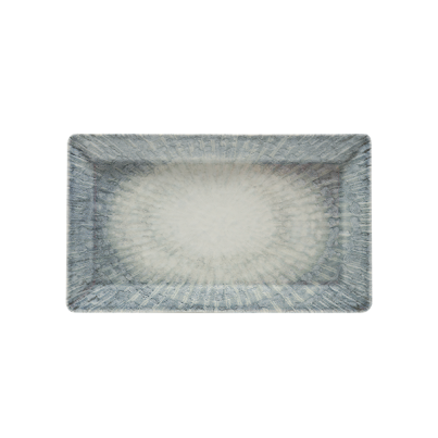 Rectangular plate SATURNIA Space, 29x17,5 cm, grey-blue