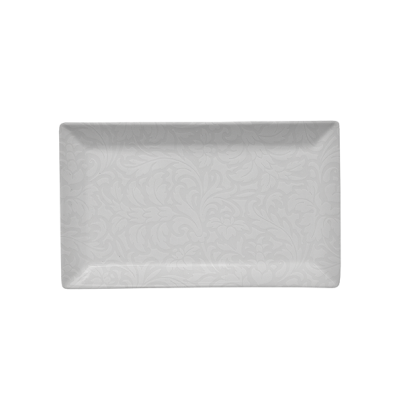 Rectangular plate SATURNIA Tiffany, 29x17,5 cm, white
