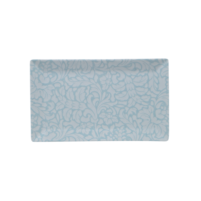 Rectangular plate SATURNIA Tiffany, 29x17,5 cm, light blue