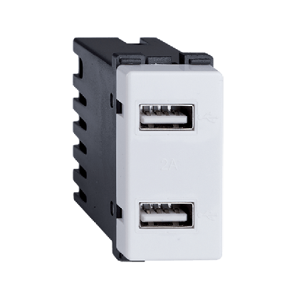 LECCE USB socket double white