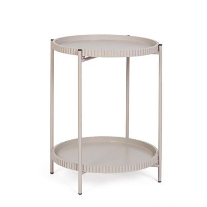 Auxiliary table Herdys, D42 cm, Beige