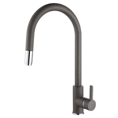 High kitchen mixer tap 263006, gray granite