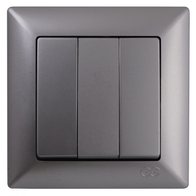 VISAGE 1-WAY TRIPLE SWITCH GREY