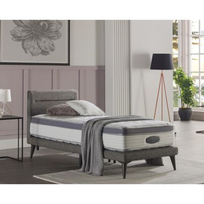 BELLONA Bedstead with headboard 90x190 FLEXY dark grey/anthracite