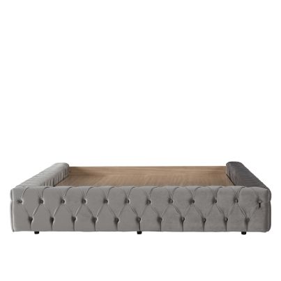 Bed base 180x200cm PLATINUM 214x234x36cm grey