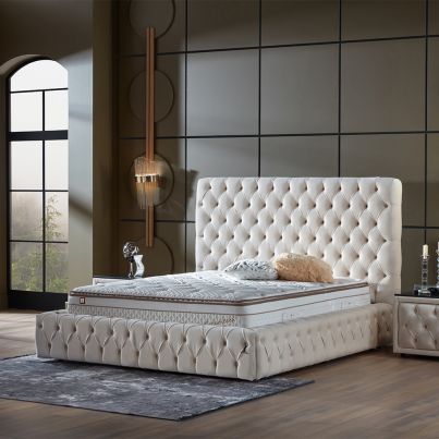 Bedstead with headboard 180x200 PLATINUM cream