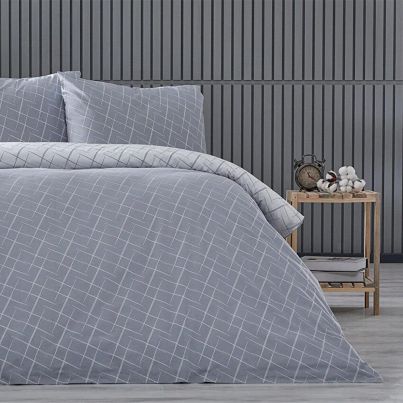 Single bedding set EASY COTTON GLIMMER 3pcs grey