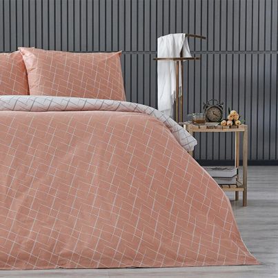 Single bedding set EASY COTTON GLIMMER 3pcs salmon