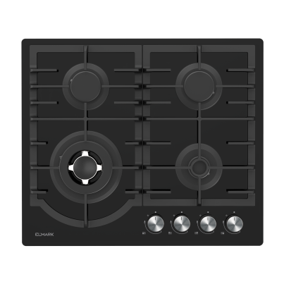 Gas on glass hob with Wok burner 60cm EL-60GH096W