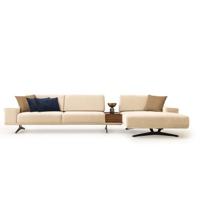 Modular sectional fabric sofa BONO beige/COLMAR PLAIN 4100-01 right