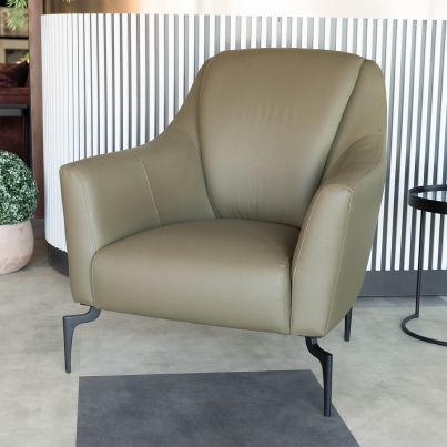 Wing chair GIZA green 82/85/90cm with metal legs