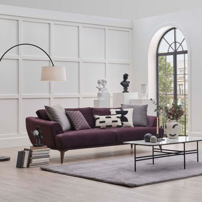 Three-seater sofa GIZA burgundy 230/100/82cm