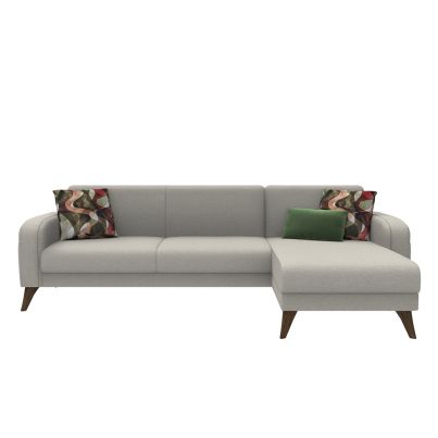 Corner sofa with chaise longue HILDA grey 215/150/81cm