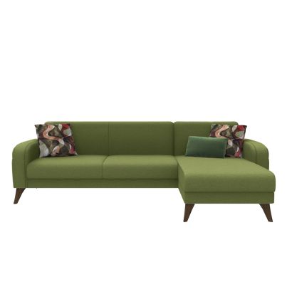 Corner sofa with chaise longue HILDA green 215/150/81cm