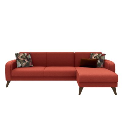 Corner sofa with chaise longue HILDA red 215/150/81cm