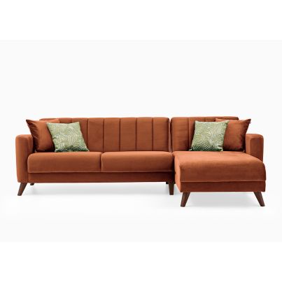 Corner sofa with chaise longue LOFT orange 265/81/80cm