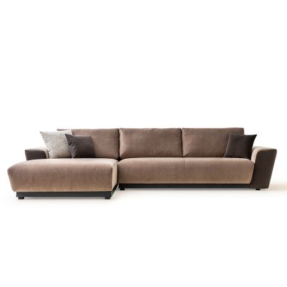 Modular sectional fabric sofa MONARC brown/KAPADOKYA 10442-AQUA 350 left 330/85/190cm