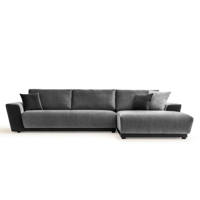 Modular sectional fabric sofa MONARC grey/black/KAPADOKYA 10468-AQUA 900 right 330/85/190cm