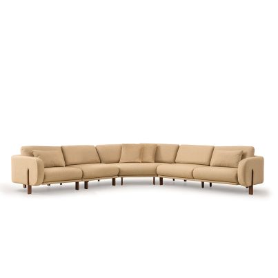 Modular sectional fabric sofa PABLO light brown/RITA 07 left