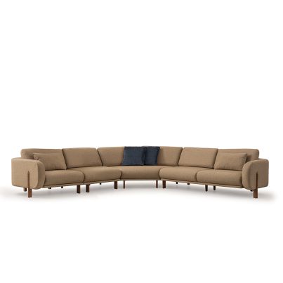 Modular sectional fabric sofa PABLO brown/RITA 15 left