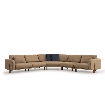 Modular sectional fabric sofa PABLO brown/RITA 15 right