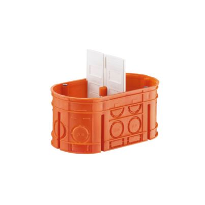 DOUBLE CONSOLE BOX FOR CONCRETE WITH SEPARATOR, HALOGEN FREE