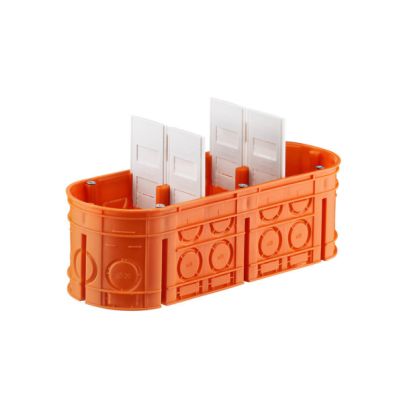 TRIPLE CONSOLE BOX FOR CONCRETE WITH SEPARATORS, HALOGEN FREE