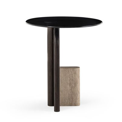 Side Table FIN ecru mat/dark brown