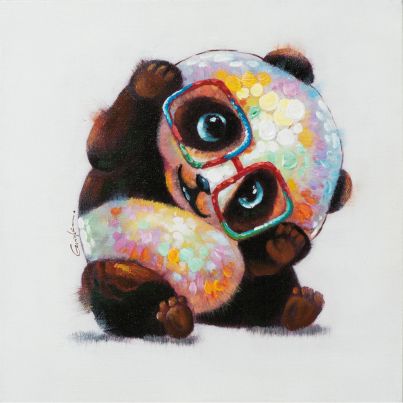 Acrylic painting Panda baby Poo 50x50cm