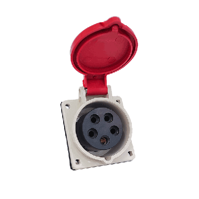 Flush mount industrial socket HT-415 16A IP44 3P+N+E 400V