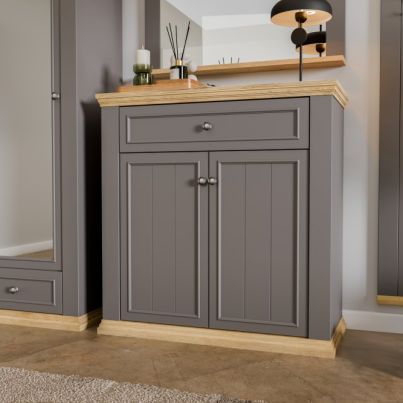 Shoe cabinet THIRTEEN, 98.9/101.3 cm, Grey