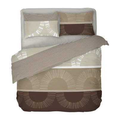 Double bed linen set DILIOS Mochaccino, 4 pcs, beige/brown