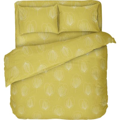 Double bed linen set DILIOS Grace 2, 4 pcs, mustard