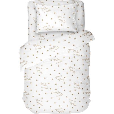 Single bed linen set DILIOS Make a Wish 2, 3 pcs, white/gold